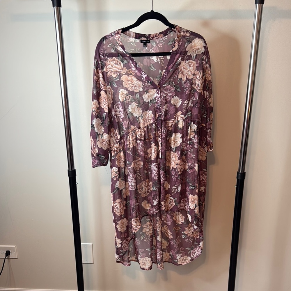 Torrid Sheer Floral Tunic